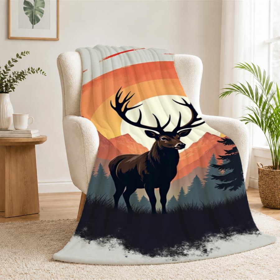Vintage Stag And Mountain Suns - Family Tree Print recension och pris